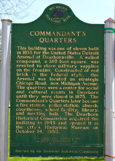 Dearborn Commandant's Quarters Marker